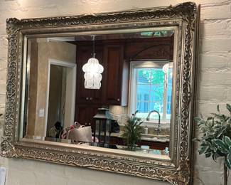 Silver beveled mirror 44.5 x 32