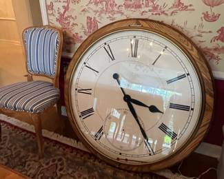 Oversized Howard Miller Clock – wood frame, 42”diameter