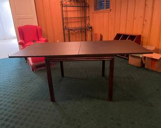 6ft foldout table on faux bamboo wood base