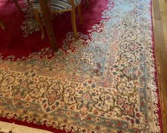 PRESALE Beautiful center medallion wool red area rug. Imperial Kerman, Royal Rugs, Iran 116.5 x 150 (9’7” x 12’5”)
