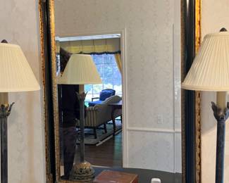 Black and gilt mirror – 42 x 30
