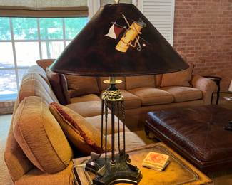 golf themed metal table lamp