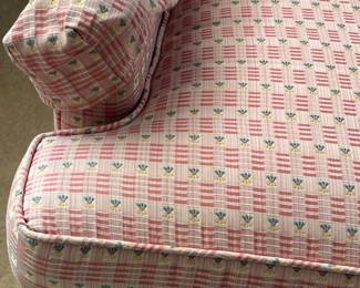 Pink arm chair – 28.5w x 27h x 33d