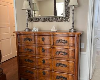 Century Furniture serpentine front tall dresser-6 drawers 54w x 20d x 45h