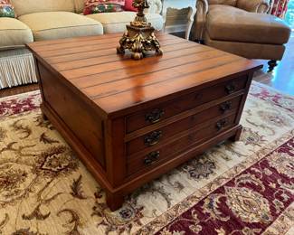 Century furniture 2 drawer map chest – 36” square x 19h