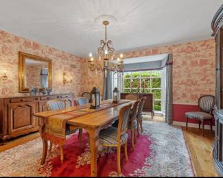 Custom French Country style / Farmhouse style dining table and chairs, buffet, etc.