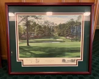 Signed numbered Augusta National Masters golf prints by Linda Hartough