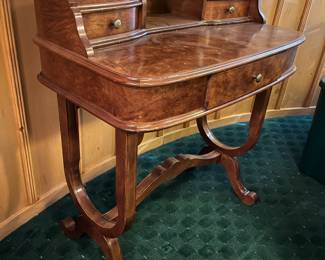 burl wood writing desk