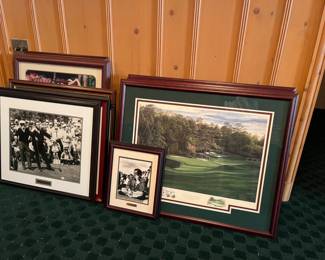 golf theme wall art, Augusta National signed numbered prints