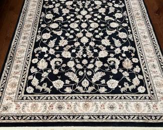 Karastan Persian Renaisssance – black & cream New Zealand wool and silk area rug, 7’7” x 5’4”