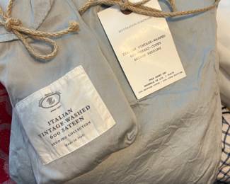 Brand new Restoration Hardware twin sateen sheet sets. Additional high end bedding and linens.