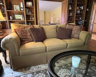PRESALE pair of Century for Toms Price sofas – 88l x 38d x 33h w 4 throw pillows each, rolled arm 3 cushion