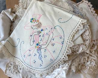 tons of antique linens