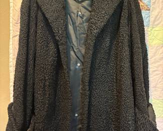 Vintage curly lamb coat