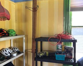 wall-mounted wooden bike rack