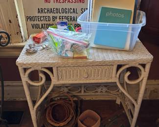 vintage wicker desk/office supplies