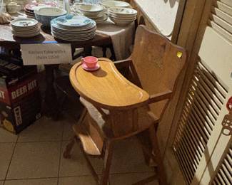 Kitchen table and dishes