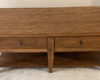 Wood Coffee Table With 2 Drawers