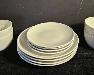 White Stoneware 4 Place Settings