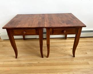Cherry Wood End Tables. Set of 2