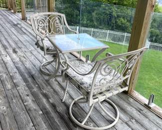 Outdoor Glass Dining Table and Chairs