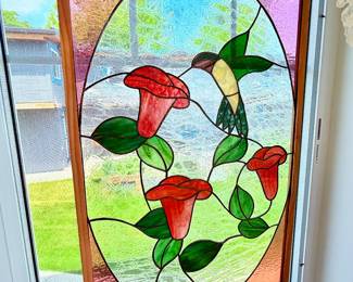 Hummingbird stained glass