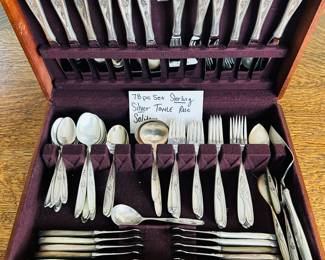 78 piece sterling silver flatware set