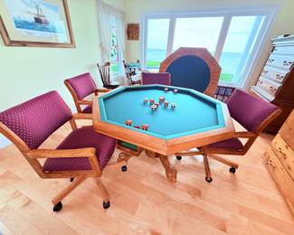 Gaming Table with four chairs & two game tops