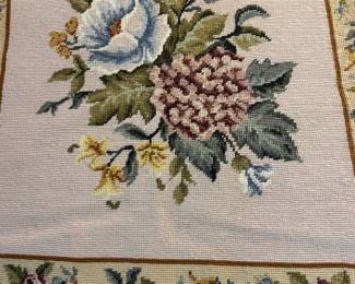 A closer look a one panel of the Needlepoint.