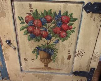 Art on Hand Painted French Cupboard