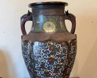 Chinese Bronze Archaic Style Cloisonné Vase
