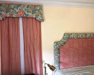 Drapes, spread and headboard that were all custom designed.