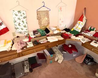 Large amount of linens.