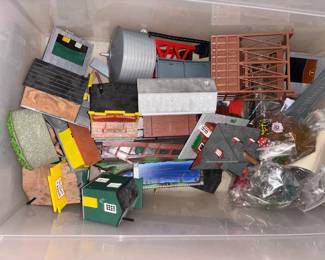 Model train buildings and accessories.