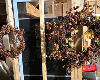 Seasonal wreaths.