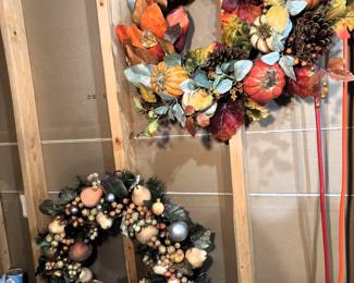 Seasonal wreaths.