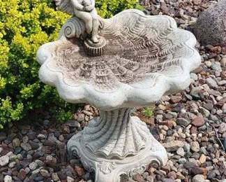 Cherub and Shell Bird Bath