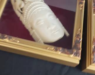 Highly decorative carved masks.