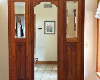 ART NOUVEAU CHERRYWOOD ARMOIRE