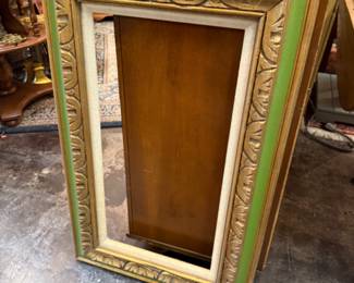 Beautiful vintage carved frame, green and gold.
