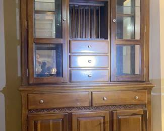Tall Dining Room Wood Cabinet