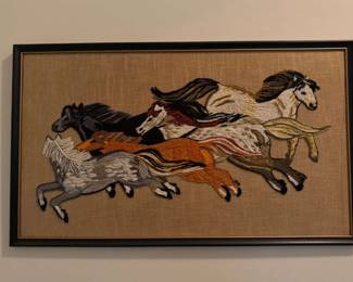 05 The Horses Must Run Embroidered Artwork