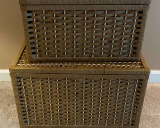 Two Storage Baskets with Lids