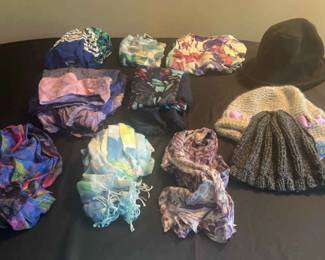 Three Hats Assorted Scarves