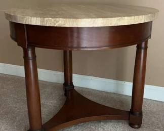 06 Marbletop Wood Table by Heritage