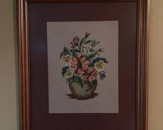 Flower Pot Embroidered Artwork