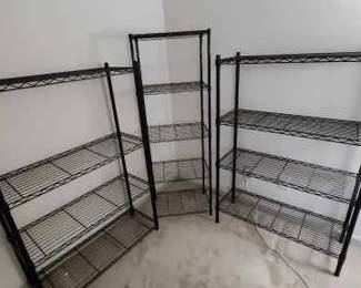 3 Large Metal Shelves