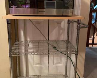 Metal Shelving And Panasonic Microwave