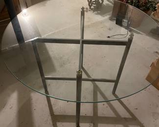 Chrome and glass dining table