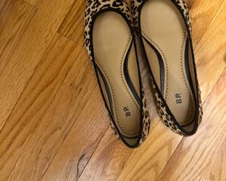 Leopard calf hair flats 8 1/2